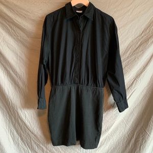 DKNY black cotton shirt dress, size 8